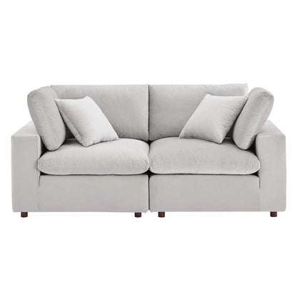 sofas | CasaFoyer Commix Plush Comfort Loveseat | Sleek Design | Stain-Resistant Velvet | Solid Wood Frame | Duck Down Cushions | Ideal for Living Room, Family Room, Game Room | Includes 2 Corner Chairs | casafoyer.myshopify.com