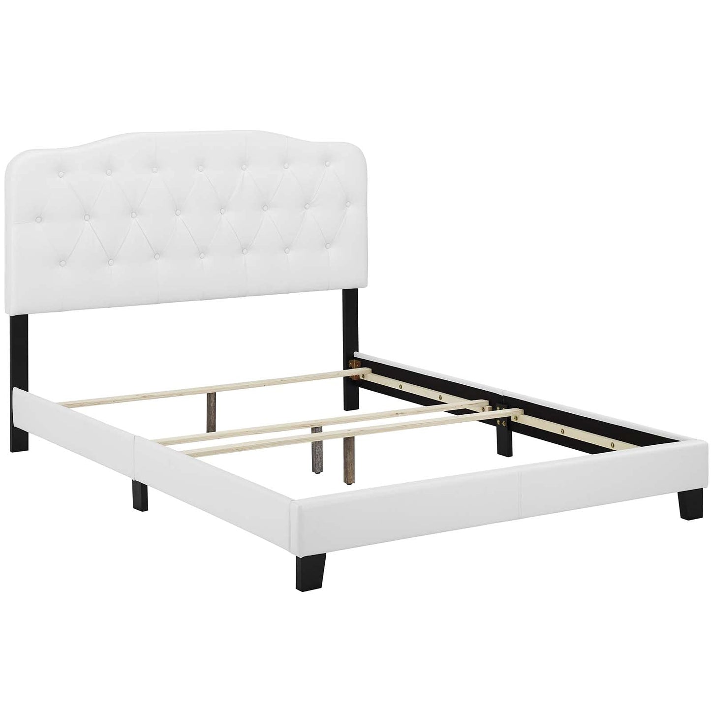 adjustable bed bases | CasaFoyer Amelia King Bed | Luxurious Faux Leather Upholstered Frame | Button-Tufted Headboard | Solid Wood Construction | Non-Marking Legs | Reinforced Center Beams | Accommodates Various Mattresses | 800 lbs Weight Capacity | casafoyer.myshopify.com