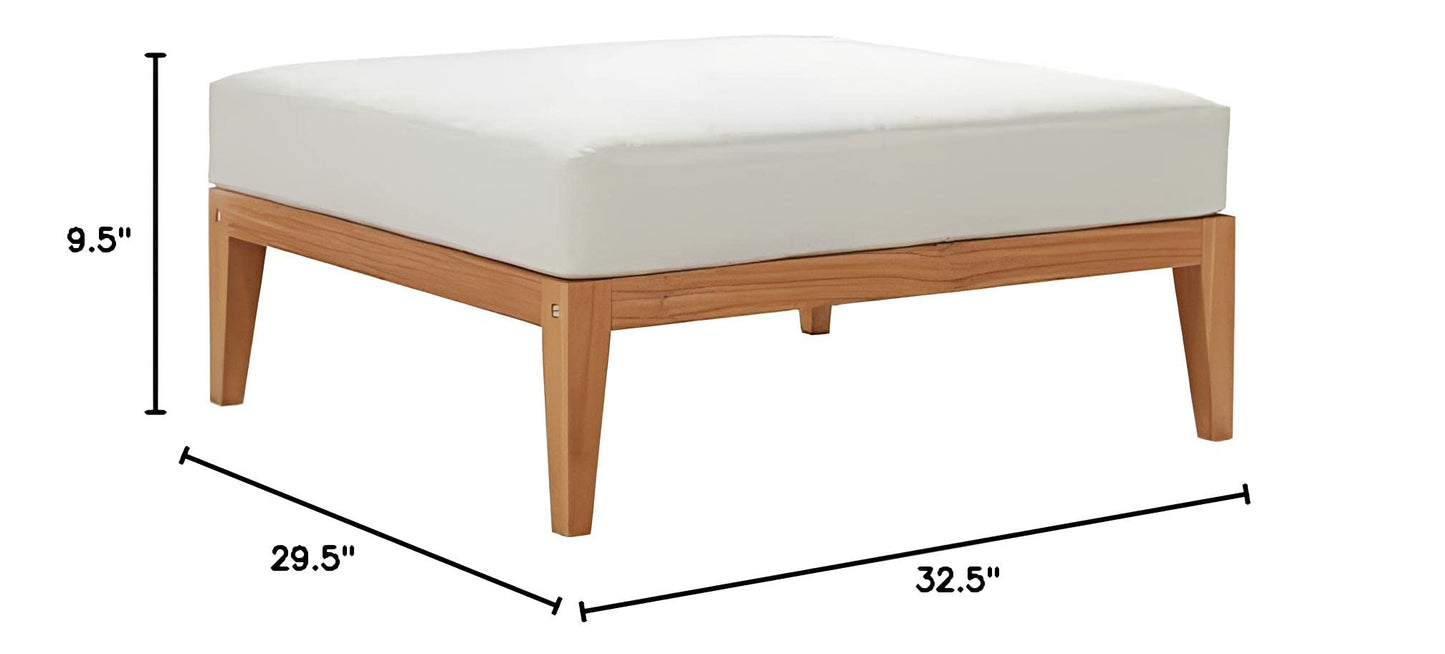 executive chairs | CasaFoyer Northlake Premium Grade A Teak Outdoor Ottoman | Customize Your Space with Durable Patio Furniture | Natural White | casafoyer.myshopify.com