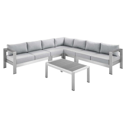 sofas | CasaFoyer Shore Outdoor Patio Aluminum 6 Piece Sectional Sofa Set | Weatherproof | Sunbrella Fabric | Stylish & Comfortable | casafoyer.myshopify.com