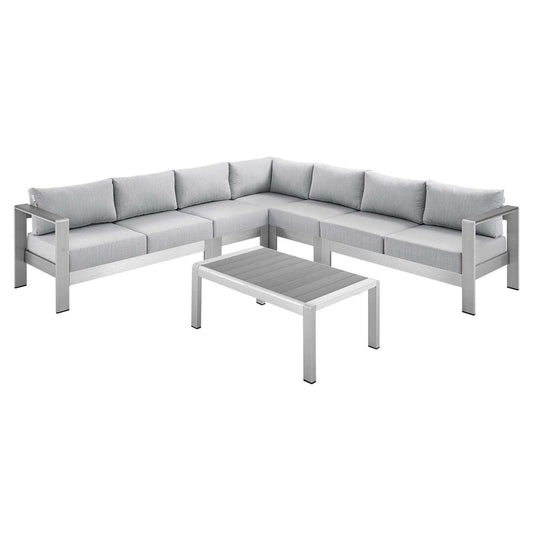 sofas | CasaFoyer Shore Outdoor Patio Aluminum 6 Piece Sectional Sofa Set | Weatherproof | Sunbrella Fabric | Stylish & Comfortable | casafoyer.myshopify.com