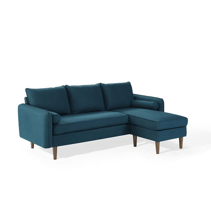 sofas | CasaFoyer Revive Upholstered Fabric Sectional Sofa | Comfortable Profile | Bolster Pillows | Luxurious Seating | Polyester Upholstery | Splayed Wood Legs | Built-in Ottoman | Perfect for Living Room Decor | casafoyer.myshopify.com