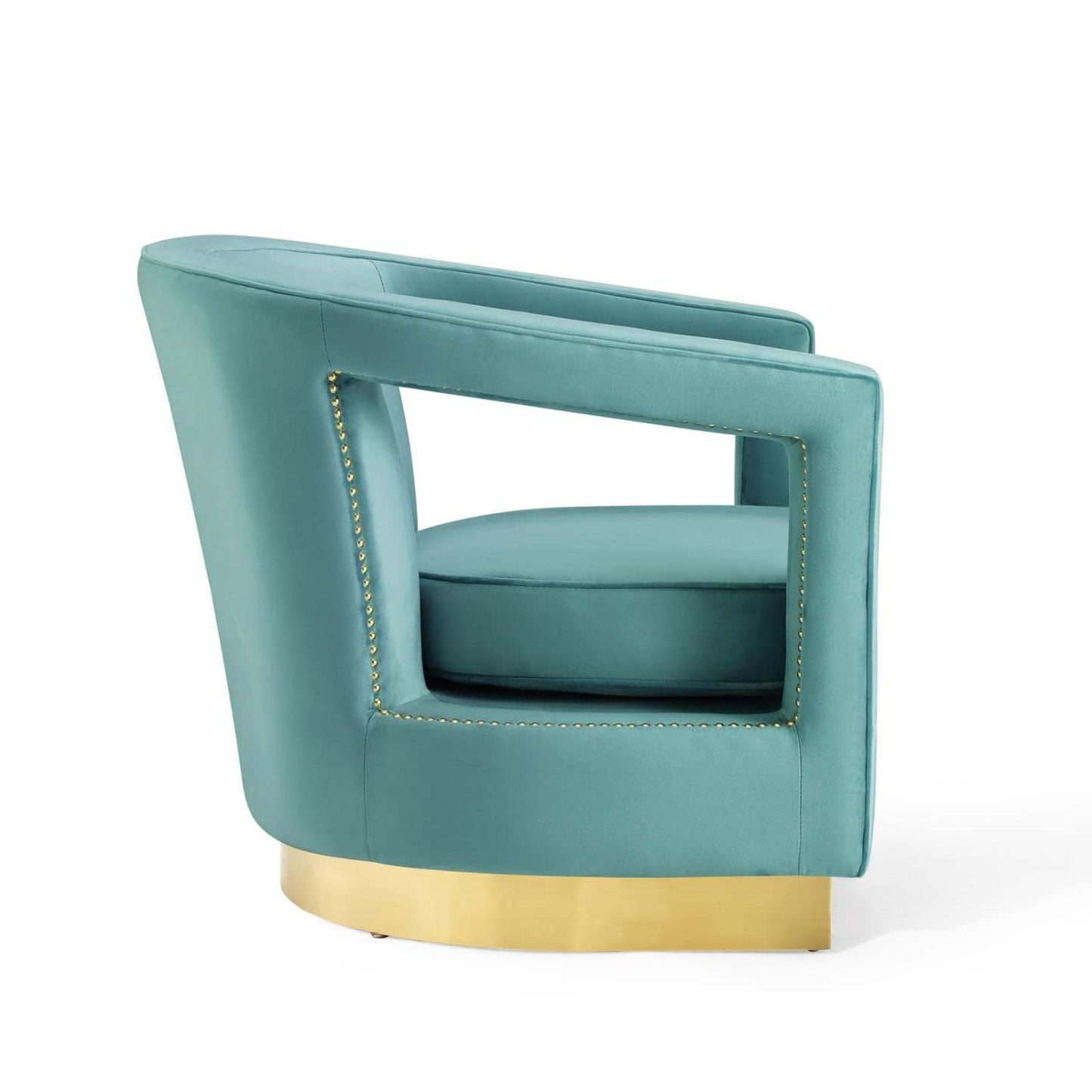 home office desk chairs | CasaFoyer Frolick Performance Velvet Accent Lounge Armchair | Stain-Resistant Upholstery | Gold Nailhead Trim | Matte Gold Stainless Steel Base | Perfect for Living Room, Lounge, Office, Bedroom | Weight Capacity 300 lbs. | casafoyer.myshopify.com