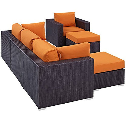 kitchen and dining room sets | CasaFoyer Convene Outdoor Sectional Set | Synthetic Rattan | Aluminum Frame | All-Weather Cushions | Patio Sofa, Armchair, Armless, Corner, Ottomans | casafoyer.myshopify.com