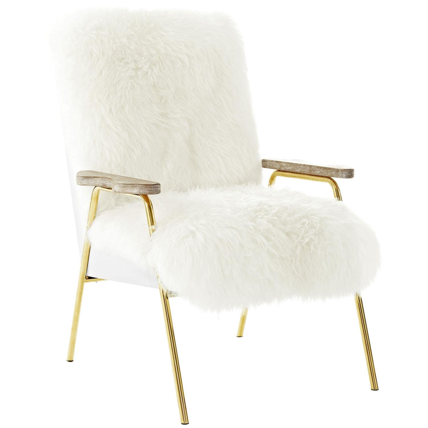 home office desk chairs | CasaFoyer Sprint Sheepskin Armchair | Luxurious Gold Accents | Oak Armrests | Foam Padding | Vinyl Upholstery | Chic & Glamorous | casafoyer.myshopify.com