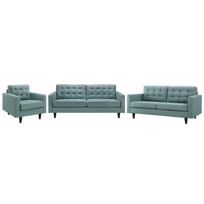 kitchen and dining room sets | CasaFoyer Empress Button Tufted Upholstered Fabric Sectional Sofa Set | Plush Cushions | Sturdy Wood Frame | Stain-Resistant Upholstery | Includes Armchair, Loveseat, Sofa | casafoyer.myshopify.com