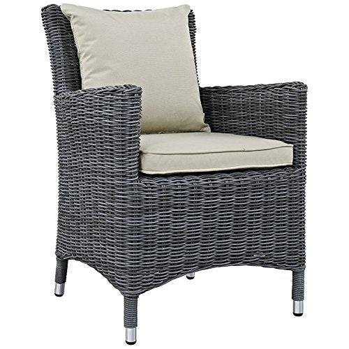 kitchen and dining room sets | CasaFoyer Summon Outdoor Patio Dining Table Set | Two-Tone Rattan Weave | Sunbrella Cushions | UV Protection | Aluminum Frame | 7 Piece | casafoyer.myshopify.com