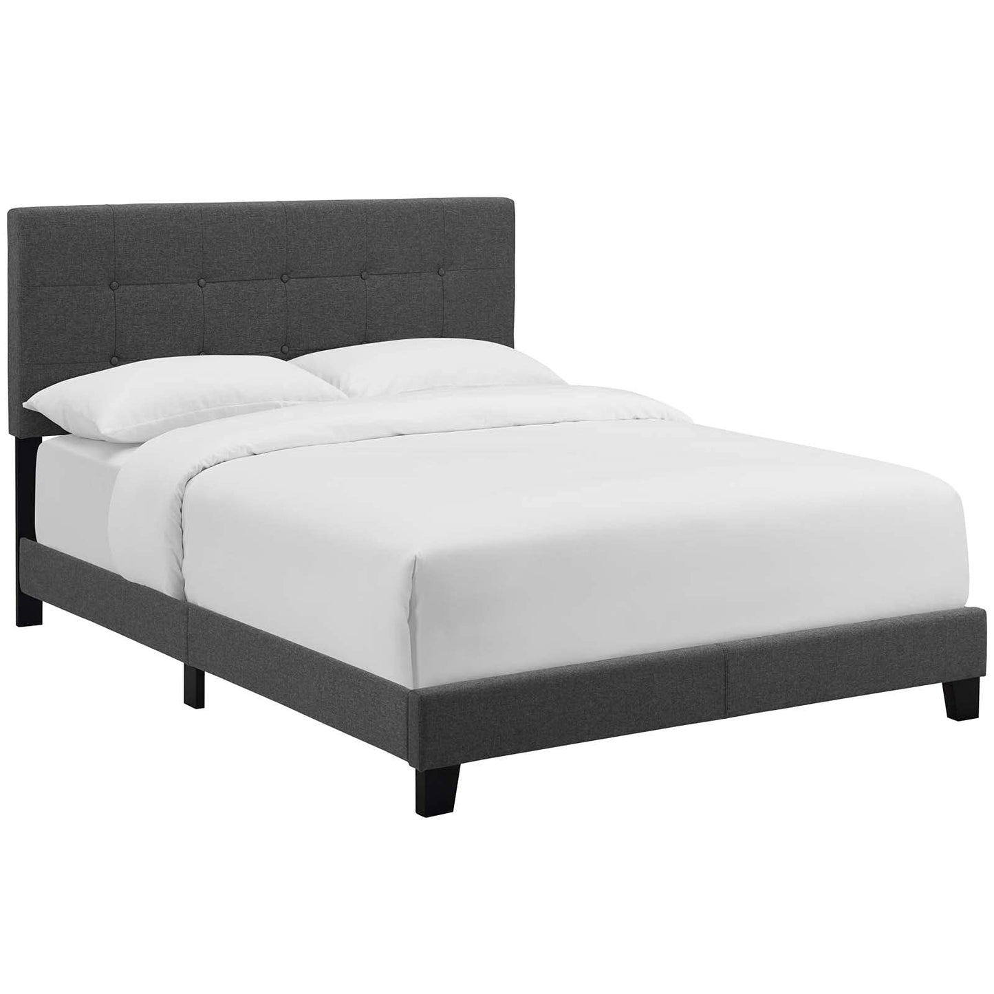 Bed | CasaFoyer Amira King Bed | Ultimate Comfort & Style | Button-Tufted Headboard | Sturdy Wood Frame & Legs | Non-Marking Foot Caps | Accommodates Various Mattress Types | 800 lbs Weight Capacity | Gray | casafoyer.myshopify.com