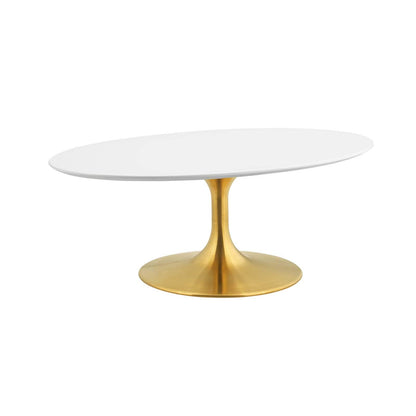coffee tables | Ergode Lippa 42 Oval-Shaped Coffee Table | Timeless Design | Chip-Resistant Lacquer Finish | Tapered Metal Base | Modern Icon | casafoyer.myshopify.com