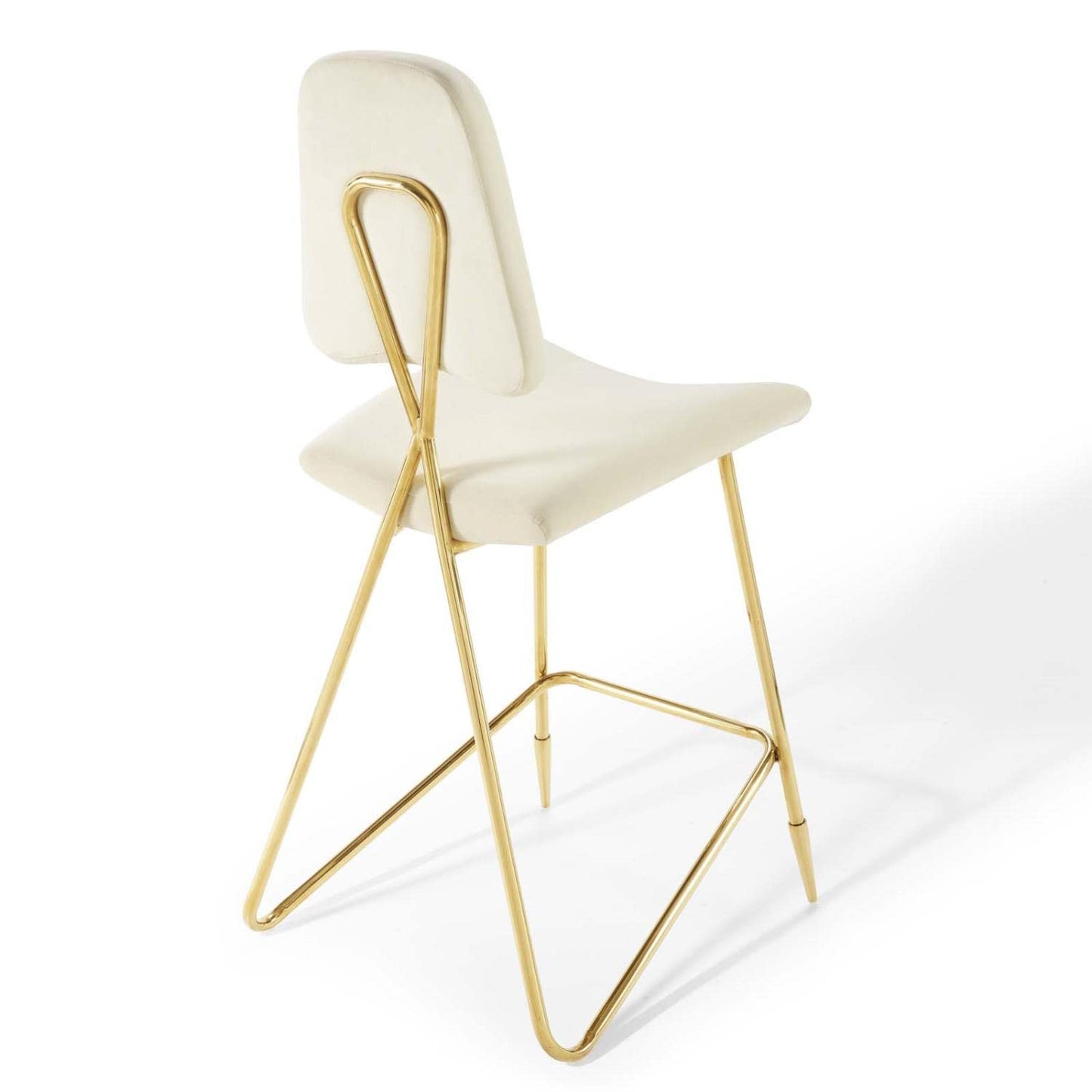 barstools | CasaFoyer Ponder Upholstered Performance Velvet Dining Room Bar Stool | Comfortable & Durable | Gold Stainless Steel Base | Set of 1 | casafoyer.myshopify.com
