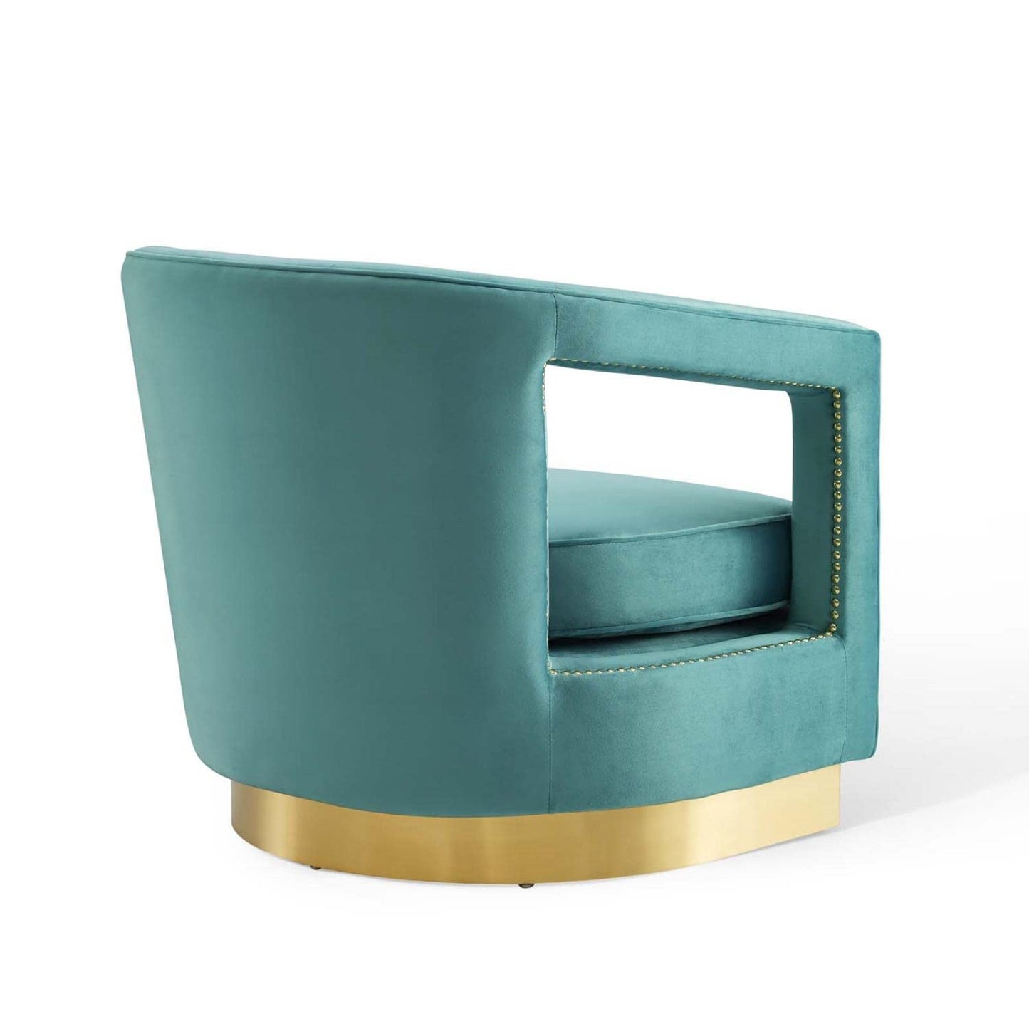 home office desk chairs | CasaFoyer Frolick Performance Velvet Accent Lounge Armchair | Stain-Resistant Upholstery | Gold Nailhead Trim | Matte Gold Stainless Steel Base | Perfect for Living Room, Lounge, Office, Bedroom | Weight Capacity 300 lbs. | casafoyer.myshopify.com