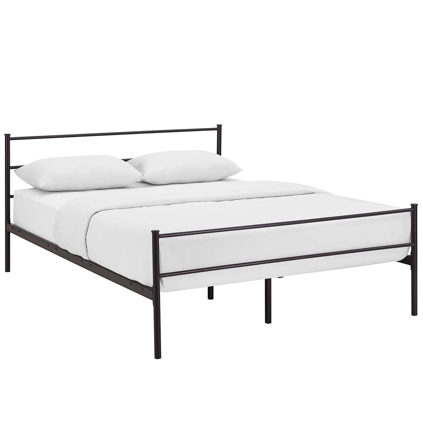 Bed | CasaFoyer Alina Platform Full Bed Frame | Rustic Charm | Sturdy Steel Frame | Supports 1323 lbs | No Box Spring Needed | Fits Memory Foam, Spring, Latex, Hybrid Mattresses | Mattress not included | casafoyer.myshopify.com