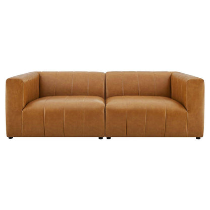 kitchen and dining room sets | CasaFoyer Bartlett Vegan Leather Loveseat | Retro Modern Style | Dense Foam Padding | Solid Wood Frame | 2-Piece Set | Tan | casafoyer.myshopify.com