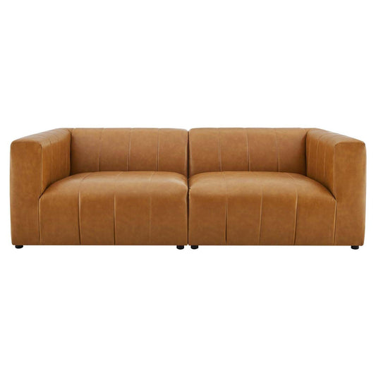kitchen and dining room sets | CasaFoyer Bartlett Vegan Leather Loveseat | Retro Modern Style | Dense Foam Padding | Solid Wood Frame | 2-Piece Set | Tan | casafoyer.myshopify.com
