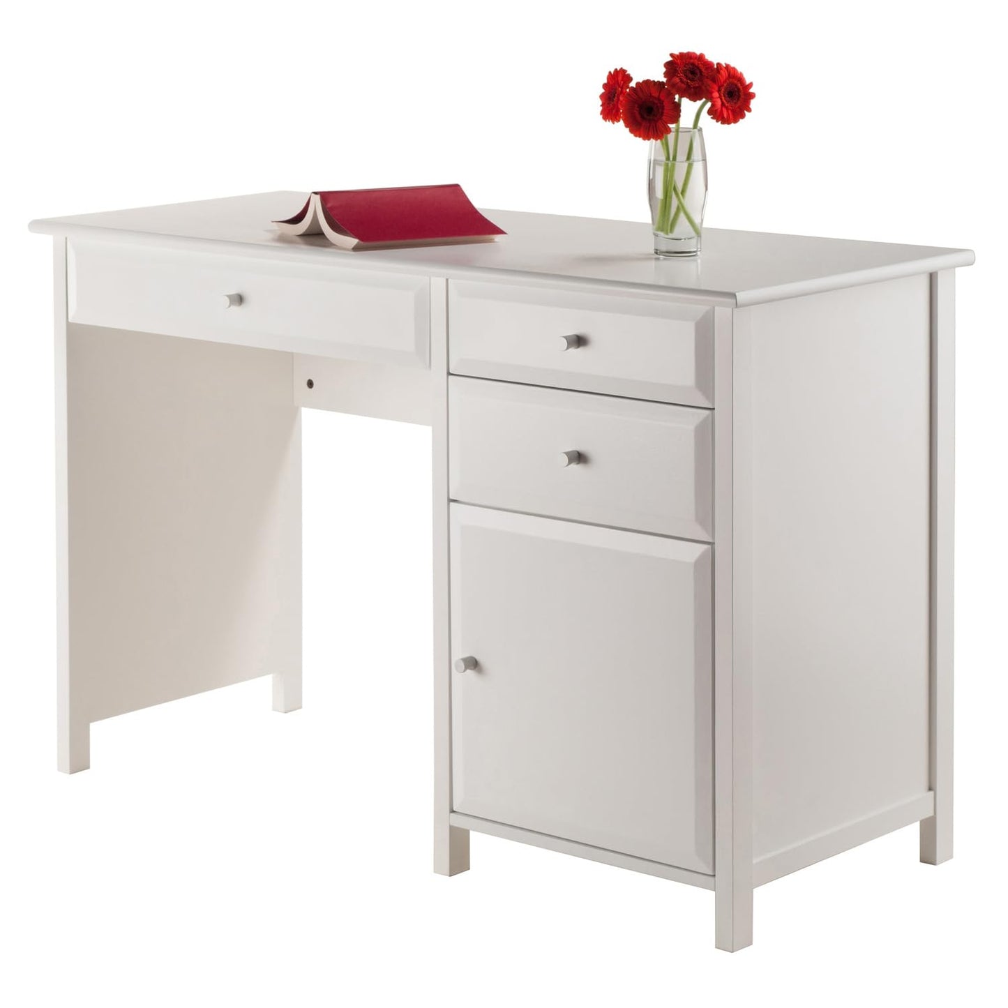 DESK | Ergode  Delta Writing Desk | Sleek & Modern | Cabinet & Drawers | White Finish | Easy Assembly | 47.24 W x 20.24 D x 30.71 H | casafoyer.myshopify.com