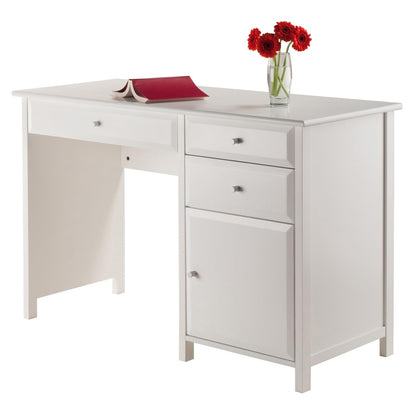 DESK | Ergode  Delta Writing Desk | Sleek & Modern | Cabinet & Drawers | White Finish | Easy Assembly | 47.24 W x 20.24 D x 30.71 H | casafoyer.myshopify.com