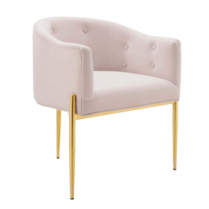 home office desk chairs | CasaFoyer Savour Tufted Performance Velvet Accent Armchair | Luxury | Sophisticated | Stain-Resistant | Comfortable Seating | Chrome Gold Legs | Statement Piece | 300 lbs Weight Capacity | casafoyer.myshopify.com