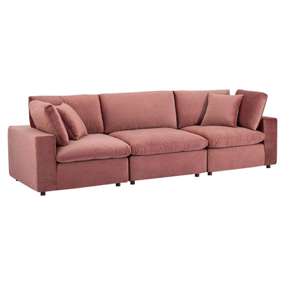 sofas | CasaFoyer Commix Ultimate Relaxation Sofa Set | Plush Comfort | Stain-Resistant Velvet | Solid Wood Construction | Duck Down Cushions | Includes Armless & Corner Chairs | casafoyer.myshopify.com