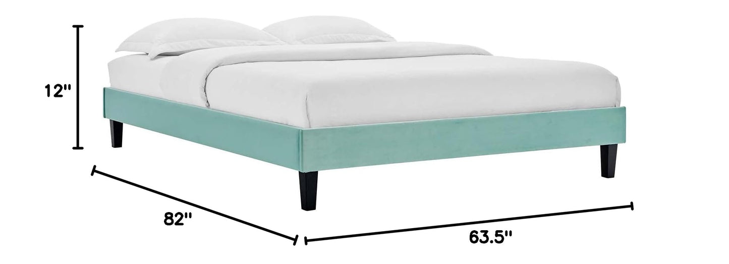 adjustable bed bases | CasaFoyer Reign Performance Velvet Queen Platform Bed Frame | Soft & Stain-Resistant Upholstery | Sturdy Side Rails | Tapered Black Wood Legs | 800 lbs Weight Capacity | Assembly Required | Mattress Not Included | casafoyer.myshopify.com