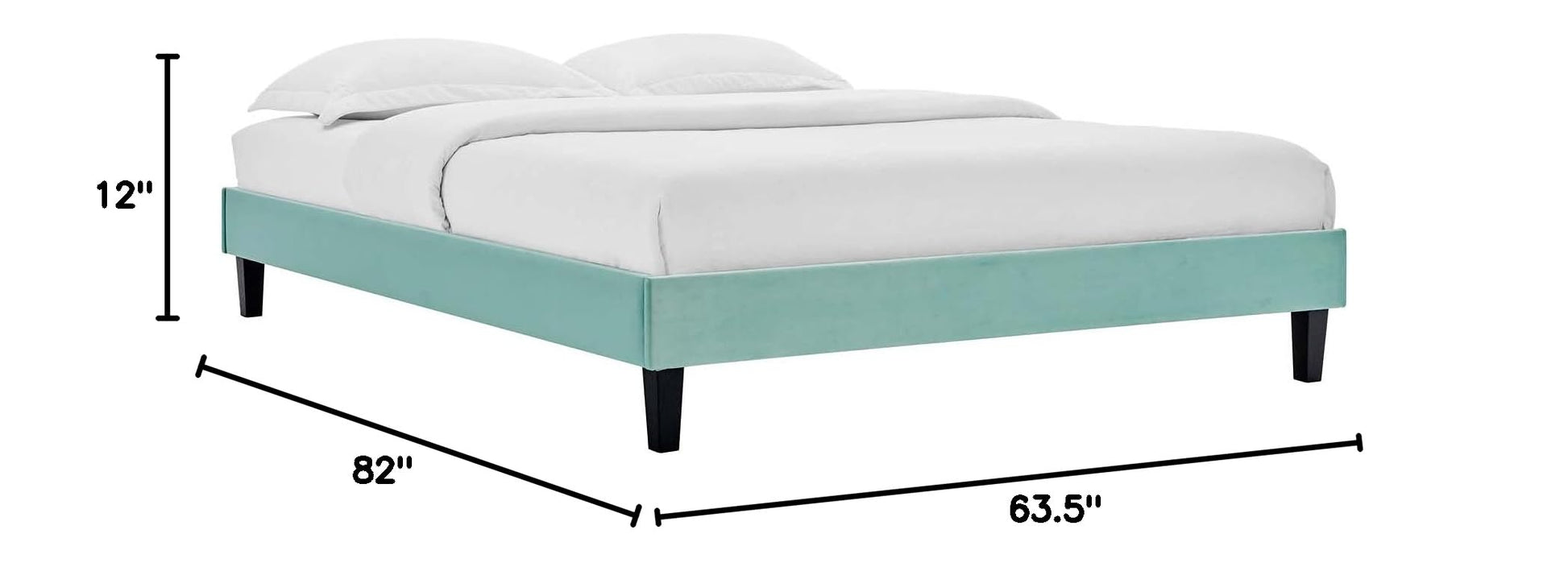 adjustable bed bases | CasaFoyer Reign Performance Velvet Queen Platform Bed Frame | Soft & Stain-Resistant Upholstery | Sturdy Side Rails | Tapered Black Wood Legs | 800 lbs Weight Capacity | Assembly Required | Mattress Not Included | casafoyer.myshopify.com