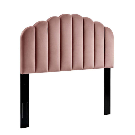 headboards | CasaFoyer Veronique Channel Tufted Scalloped Velvet Twin Headboard | Luxurious Upholstery | Stain-Resistant | Adjustable Height | Vintage Charm | casafoyer.myshopify.com