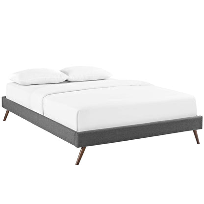 Bed | CasaFoyer Loryn Platform Bed | Solid Wood Frame | Polyester Upholstery | Tapered Legs | No Box Spring Needed | Compatible with Memory Foam Mattresses | Gray | casafoyer.myshopify.com