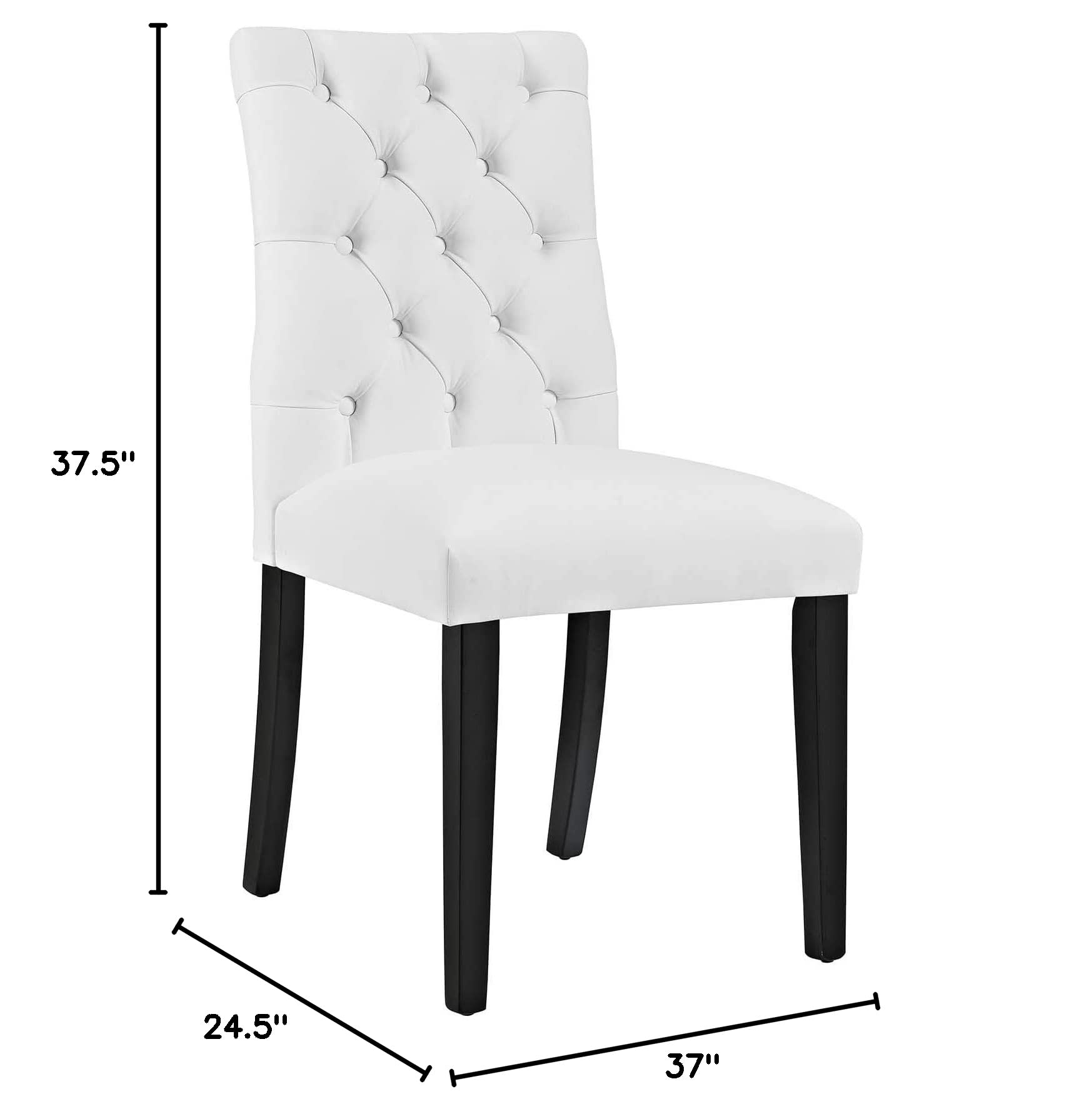 home office desk chairs | CasaFoyer Duchess Dining Chair Set of 2 | Elegant Curvy Design | Tufted Button Back | Comfortable Foam Padding | Vinyl Upholstery | Wood Legs | Non-Marking Foot Caps | White | casafoyer.myshopify.com