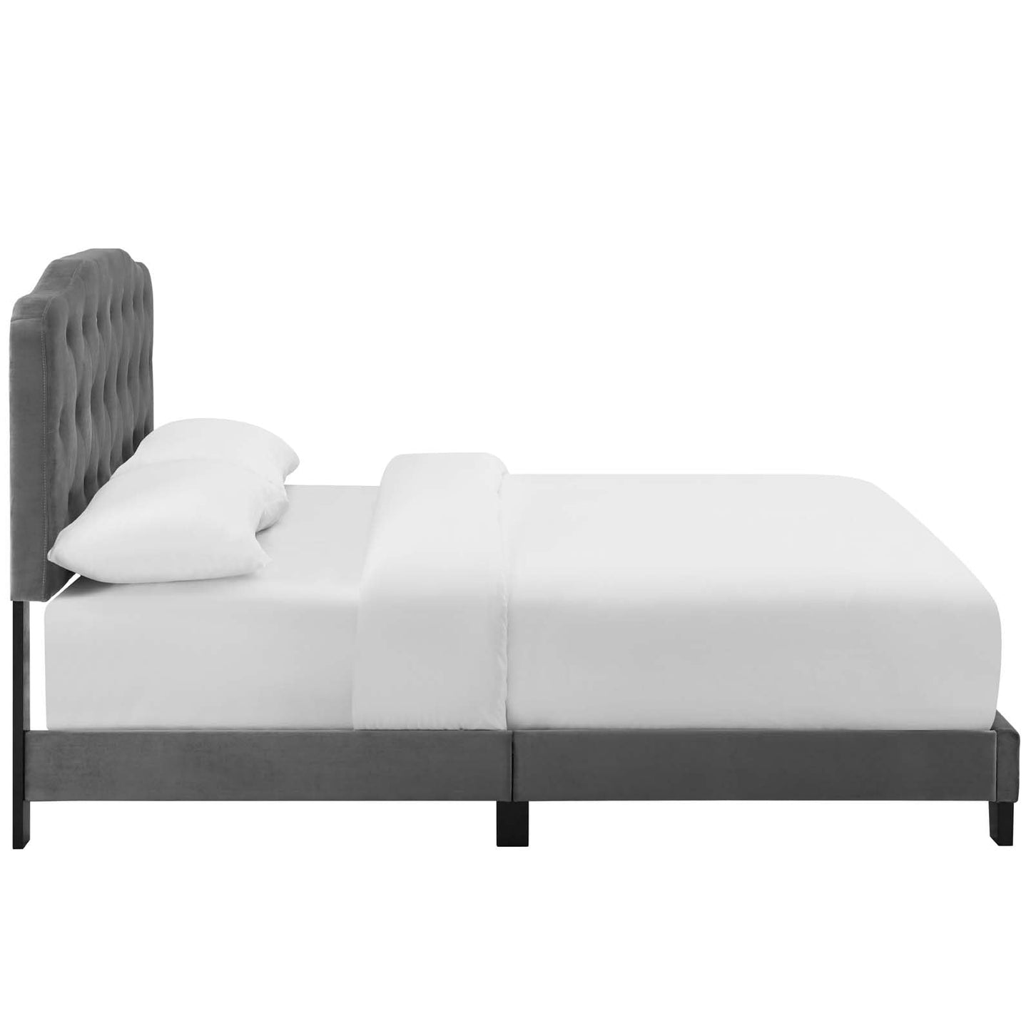 adjustable bed bases | CasaFoyer Amelia Full Bed | Luxurious Velvet Upholstery | Button-Tufted Headboard | Stain-Resistant Fabric | Solid Wood Construction | Non-Marking Legs | Supports 800 lbs | Gray | casafoyer.myshopify.com