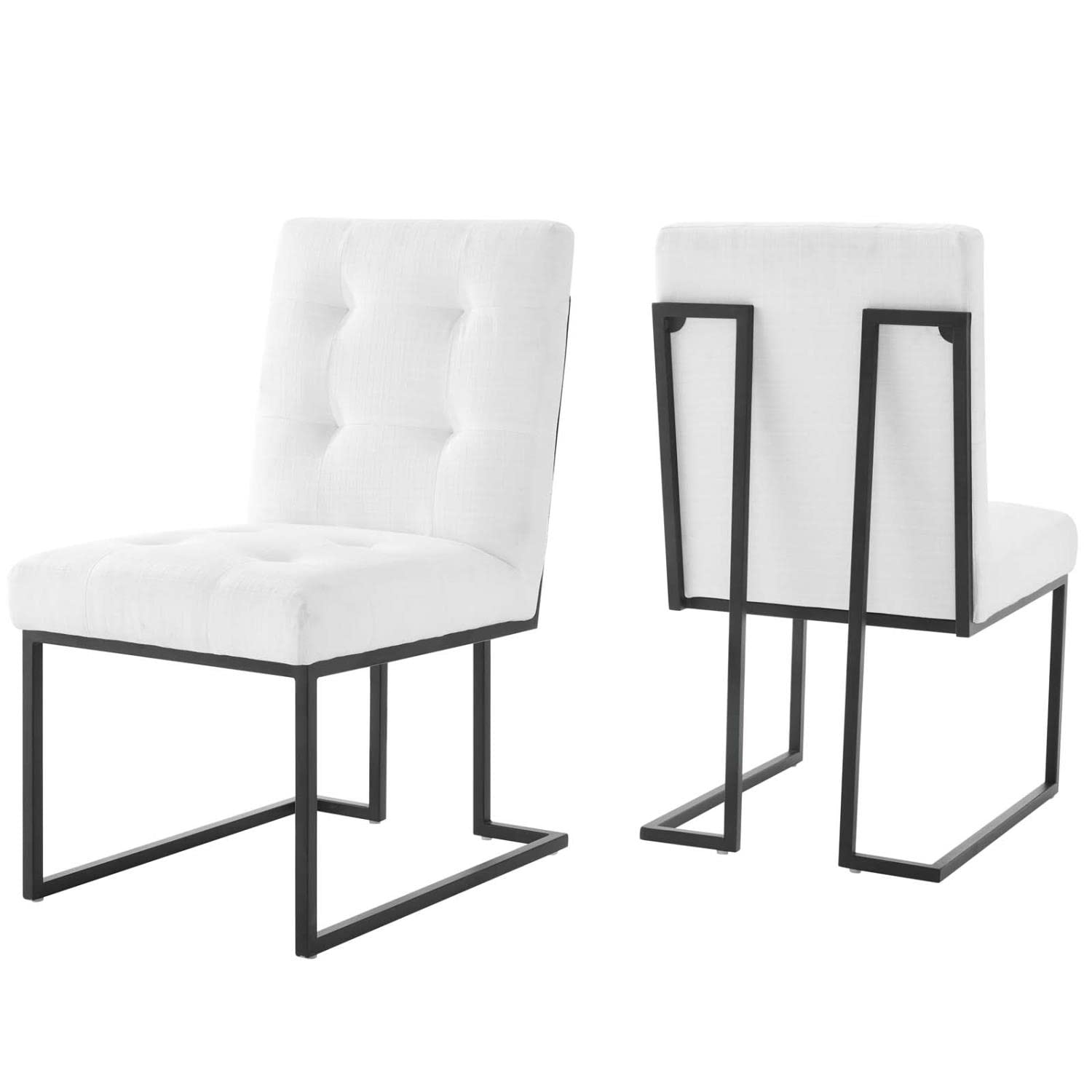home office desk chairs | CasaFoyer Privy Dining Chair Set of 2 | Contemporary Design | Polyester Upholstery | Matte Black Stainless Steel Base | Comfortable & Durable | No Assembly Required | casafoyer.myshopify.com
