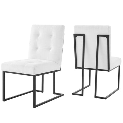 home office desk chairs | CasaFoyer Privy Dining Chair Set of 2 | Contemporary Design | Polyester Upholstery | Matte Black Stainless Steel Base | Comfortable & Durable | No Assembly Required | casafoyer.myshopify.com