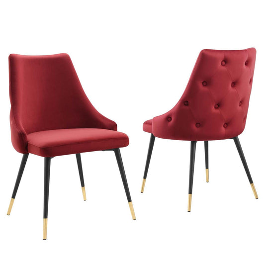 home office desk chairs | CasaFoyer Adorn Tufted Performance Velvet Dining Side Chair | Elegant, Comfortable, Vintage Modern Style | Set of 2 | casafoyer.myshopify.com