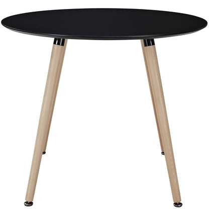 patio dining tables | CasaFoyer Track Circular Dining Table | Minimalist Modern Design | Sturdy Beechwood Legs | Sleek Veneer Top | Versatile & Stylish | Dynamic Atmosphere | casafoyer.myshopify.com