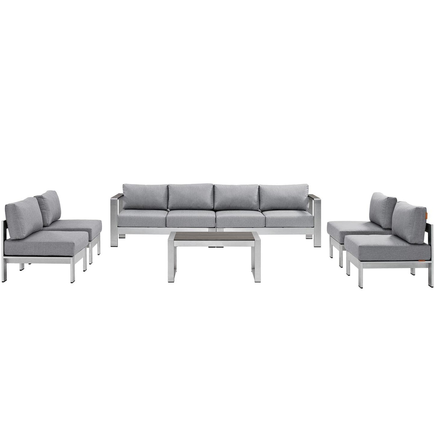 kitchen and dining room sets | CasaFoyer Shore Outdoor Patio Collection | Durable Aluminum Frames | Weather Resistant Fabric | 7 Piece Sectional Sofa Set | casafoyer.myshopify.com