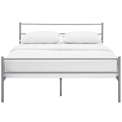 Bed | CasaFoyer Alina Platform Queen Bed | Rustic Charm meets Modern Decor | Holds 1323 lbs | No Box Spring Needed | Fits Memory Foam, Spring, Latex, Hybrid Mattresses | Gray | casafoyer.myshopify.com