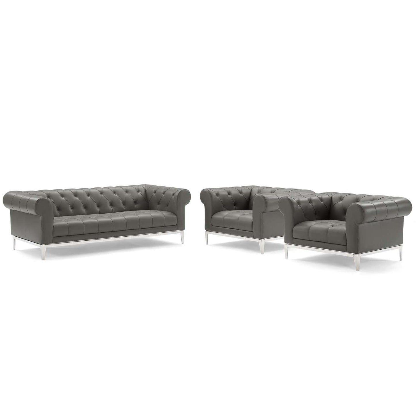 kitchen and dining room sets | CasaFoyer Idyll Leather Chesterfield Sofa | 2 Armchair Set - Luxurious Upholstered Furniture | Tufted Button Details | Soft Leather | Sturdy Stainless Steel Frame | Comfortable & Elegant Living Room Decor | casafoyer.myshopify.com