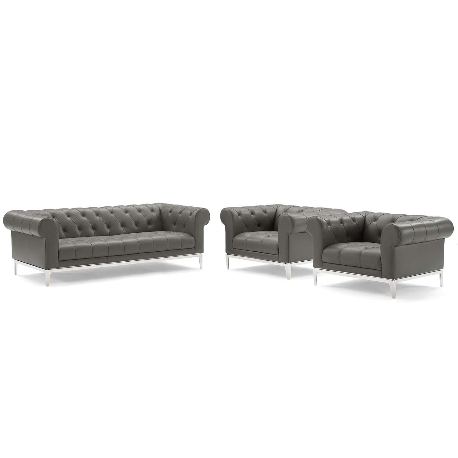 kitchen and dining room sets | CasaFoyer Idyll Leather Chesterfield Sofa | 2 Armchair Set - Luxurious Upholstered Furniture | Tufted Button Details | Soft Leather | Sturdy Stainless Steel Frame | Comfortable & Elegant Living Room Decor | casafoyer.myshopify.com