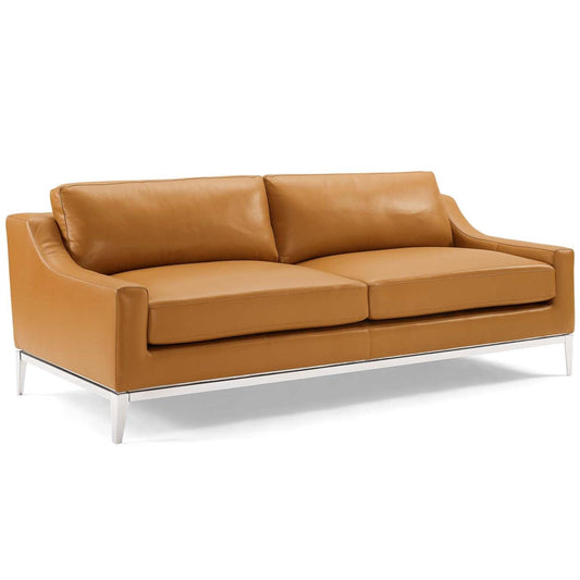 sofas | CasaFoyer Harness 83.5 Leather Sofa | Soft Upholstery | Foam Cushions | Stainless Steel Frame | Modern & Timeless Design | Removable Cushions | 900 lbs Weight Capacity | casafoyer.myshopify.com
