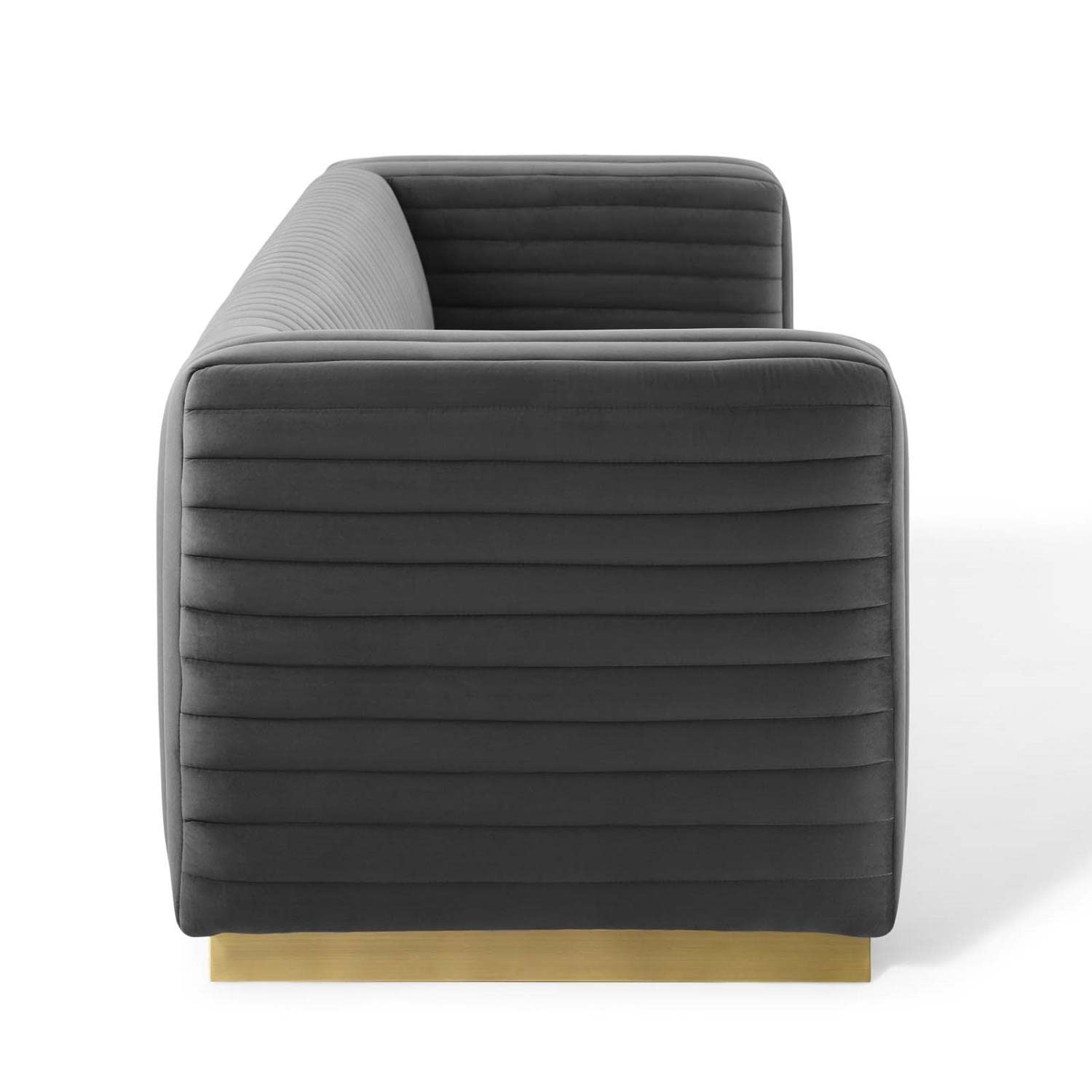 home office desk chairs | CasaFoyer Charisma Channel Tufted Performance Velvet Sofa | Vintage Glamour Design | Stain-Resistant Fabric | Supportive Coil System | Retro Modern Style | Gold Stainless Steel Base | Weight Capacity: 1323 lbs | Fully Assembled | casafoyer.myshopify.com