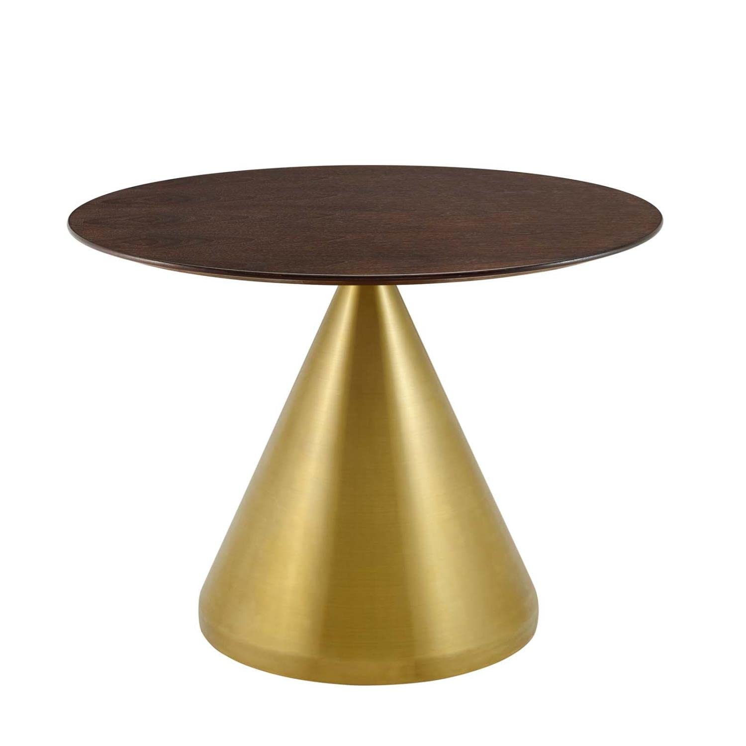 patio dining tables | CasaFoyer Tupelo 40 Dining Table | Modern Style with Mid-Century Charm | Sturdy Conical Pedestal Base | Polished Gold Metal Finish | Easy to Clean | Non-Marking Ring | Assembly Required | casafoyer.myshopify.com