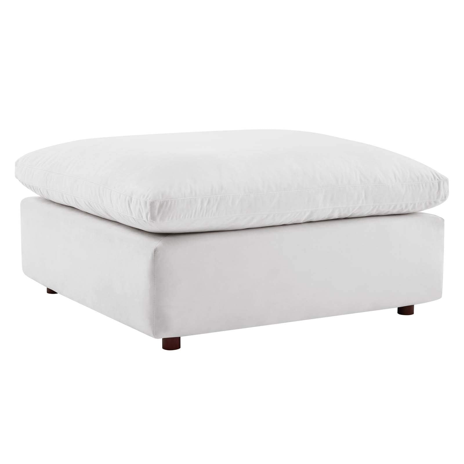 sofas | CasaFoyer Commix Sectional Sofa | Stain-Resistant Velvet | Solid Wood Construction | Overstuffed Down Feather Cushions | Lounging and Unwinding | Includes Armless Chair, Ottoman, and Corner Chairs | White | casafoyer.myshopify.com