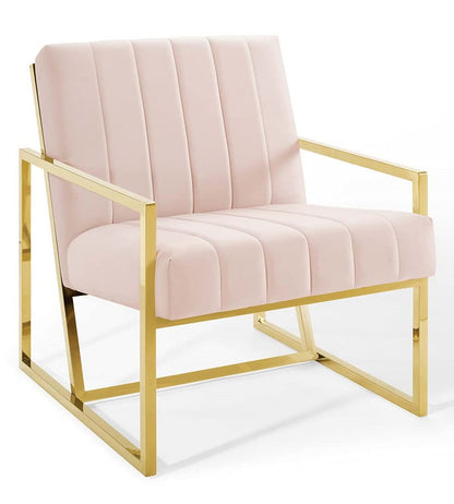 home office desk chairs | CasaFoyer Elevate your living room with the Inspire Channel Tufted Velvet Armchair | Pink. Sleek design with gold stainless steel frame. Comfortable foam padding & stain-resistant upholstery. No assembly required. Supports up to 441 lbs. | casafoyer.myshopify.com