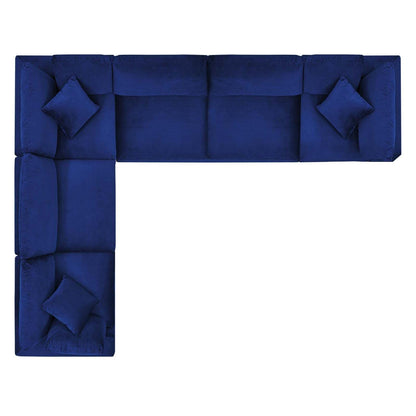 kitchen and dining room sets | CasaFoyer Commix Luxury Sectional Sofa | Plush Comfort | Stain-Resistant Velvet | Solid Wood Construction | 6-Piece Set | Navy | casafoyer.myshopify.com
