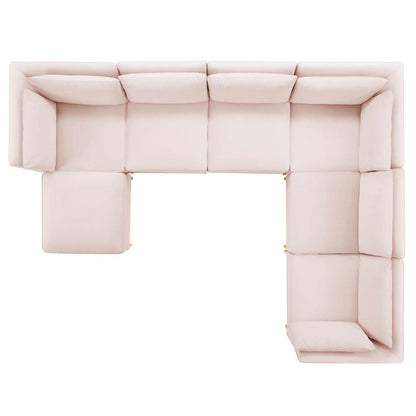 kitchen and dining room sets | CasaFoyer Ardent Performance Velvet 7-Piece Sectional Sofa | Vintage Modern & Glam Deco Style | Stain-Resistant Upholstery | Versatile Design | Premium Seating | Gold Metal Legs | Floor Protection | 440 lbs Weight Capacity | casafoyer.myshopify.com