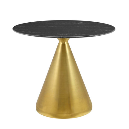 patio dining tables | CasaFoyer Tupelo 36 Dining Table | Modern Style | Mid-Century Charm | Polished Gold Metal Base | Artificial Marble Top | Easy-to-Clean Finish | Non-Marking Ring | Assembly Required | casafoyer.myshopify.com