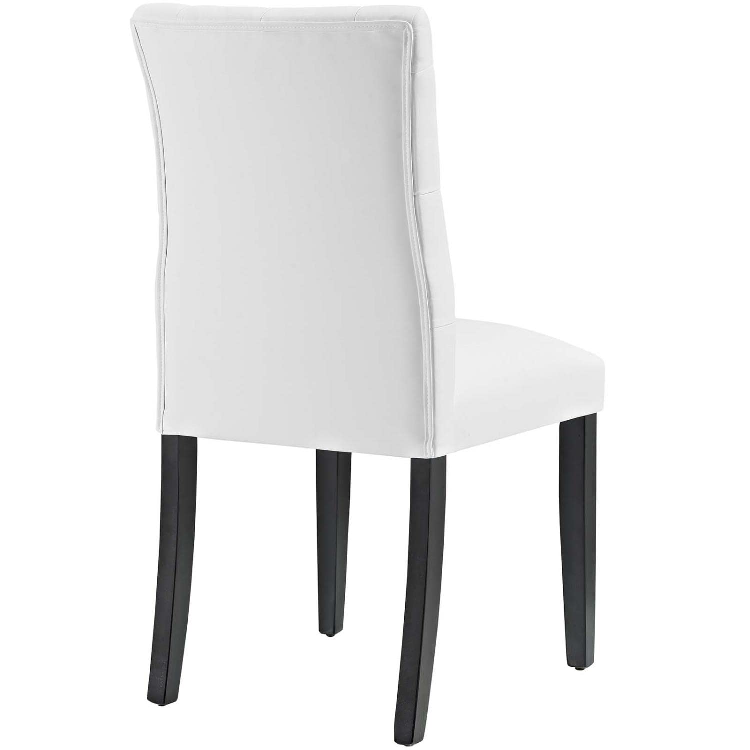 home office desk chairs | CasaFoyer Duchess Dining Chair Set of 2 | Elegant Curvy Design | Tufted Button Back | Comfortable Foam Padding | Vinyl Upholstery | Wood Legs | Non-Marking Foot Caps | White | casafoyer.myshopify.com