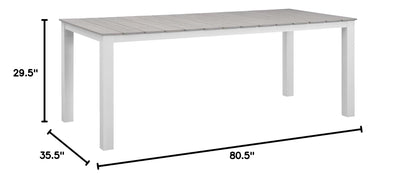 Dining Table | Maine Outdoor Collection 80 Dining Table | Synthetic Wood Grain Plank Boards | Powder-Coated Aluminum Frame | Ideal for Outdoor Dining | casafoyer.myshopify.com