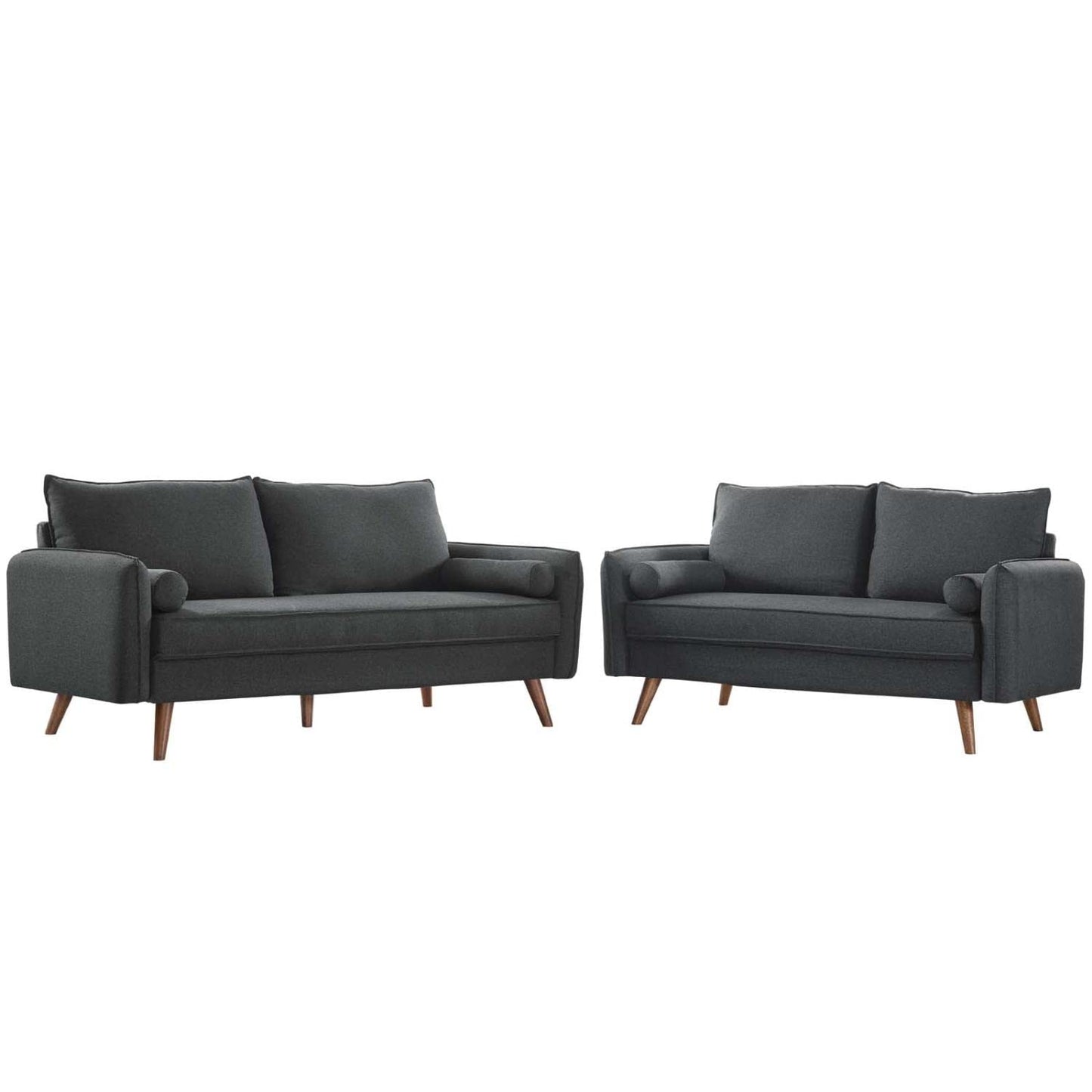 kitchen and dining room sets | CasaFoyer Revive Sofa and Loveseat Set | Comfortable & Stylish Design | Bolster Pillows | Soft Fabric Upholstery | Easy to Unpack & Assemble | Gray | casafoyer.myshopify.com