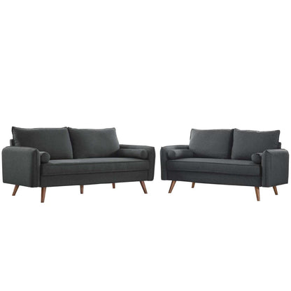 kitchen and dining room sets | CasaFoyer Revive Sofa and Loveseat Set | Comfortable & Stylish Design | Bolster Pillows | Soft Fabric Upholstery | Easy to Unpack & Assemble | Gray | casafoyer.myshopify.com