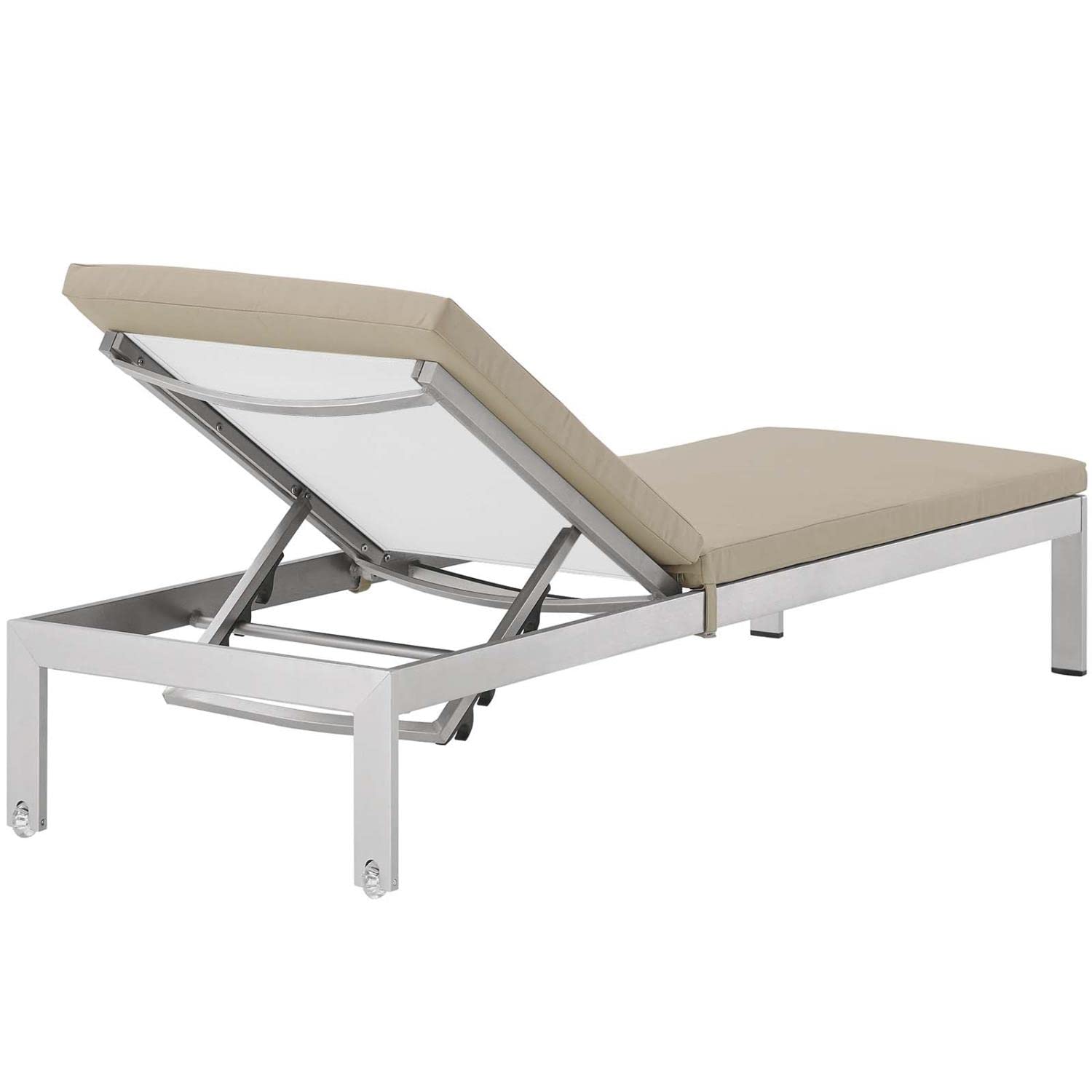 Chair | Shore Outdoor Patio Chaise Lounge Chair | Sleek Design | Durable Aluminum Frame | Easy Assembly | Clear Wheels | Non-Marking Foot Caps | Comfort & Versatility | casafoyer.myshopify.com