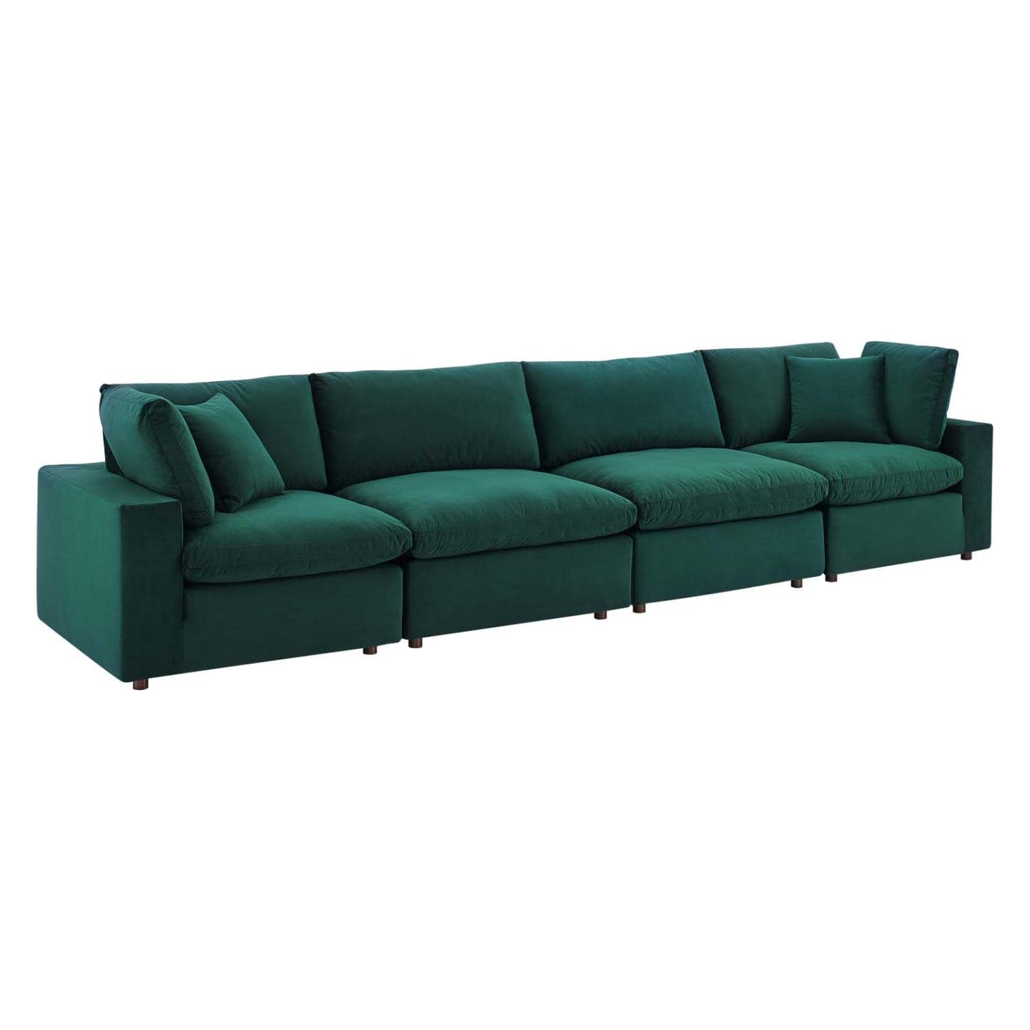 sofas | CasaFoyer Commix Ultimate Retreat Plush Velvet Sofa Set - Green | 4-Seater w/ Armless & Corner Chairs | Stain-Resistant, Solid Wood | Luxurious Comfort | casafoyer.myshopify.com